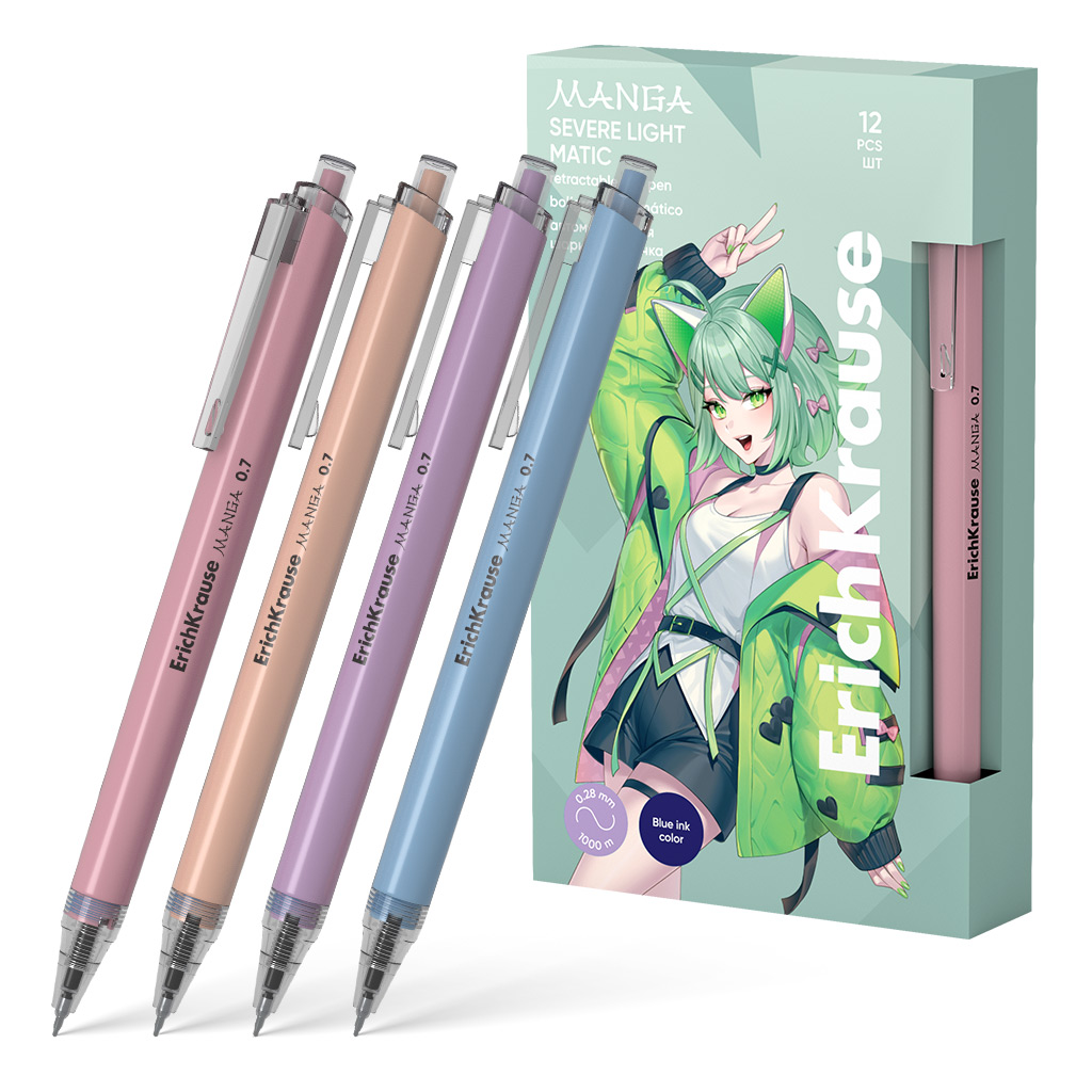 Ручка шар. ЕК Essential Matic Manga автомат.0,7мм, синяя, пласт.корпус