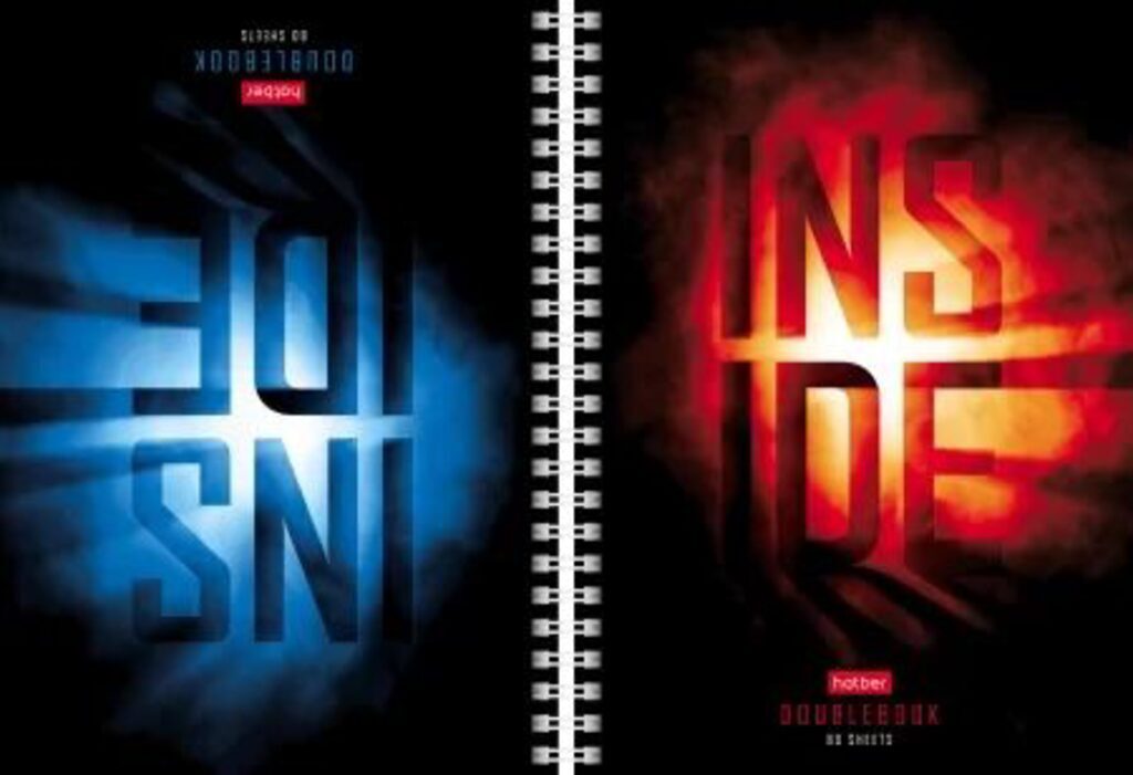 Блокнот А5 7БЦ гребень  80л "INSIDE" кл., ПЕРЕВЕРТЫШ