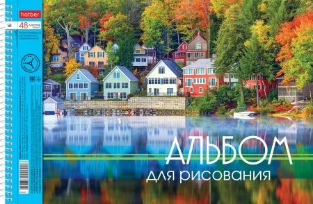 Альбом А4 48л гребень "Очарование природы"  пл. 100 гр/м, тисн., перфорация*