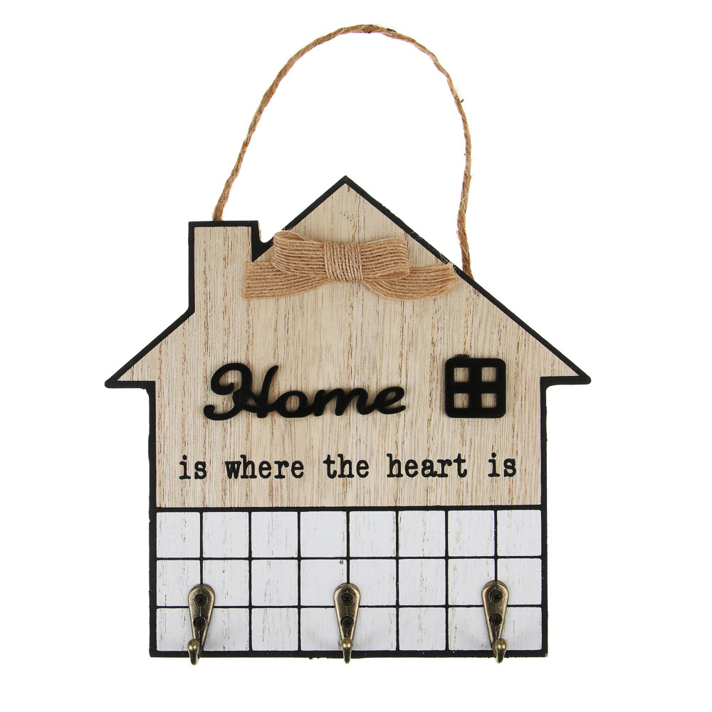 Ключница открытая 20см "HOME" , 3 крючка