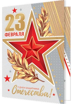 Мини-открытка 10*7см "23 февраля"