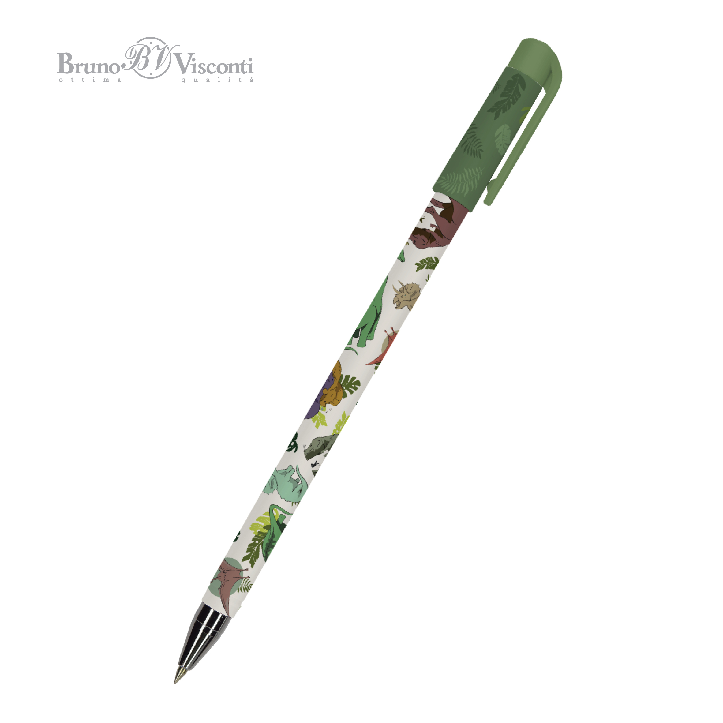 Ручка шар. BV "HappyWrite. Динозавры", 0.5мм, синяя