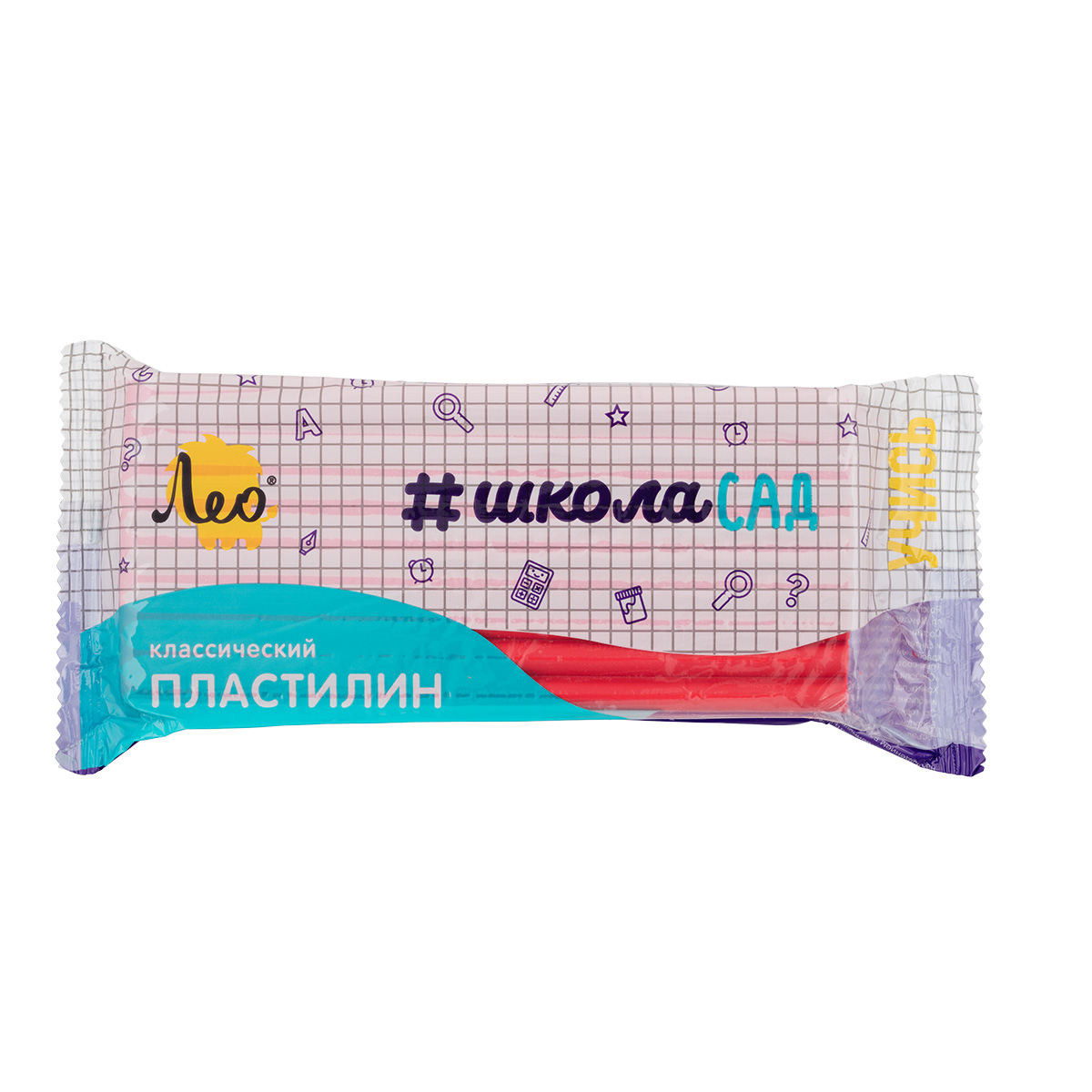 Пластилин классический 240 гр "ШколаСад" красный