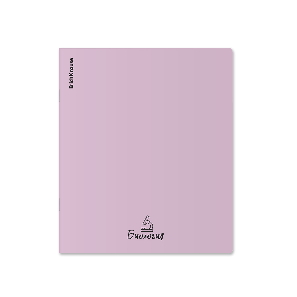 Тетрадь общая ученическая с пластиковой обложкой на скобе ErichKrause Pastel Bloom ассорти, Биология, 48 листов, клетка