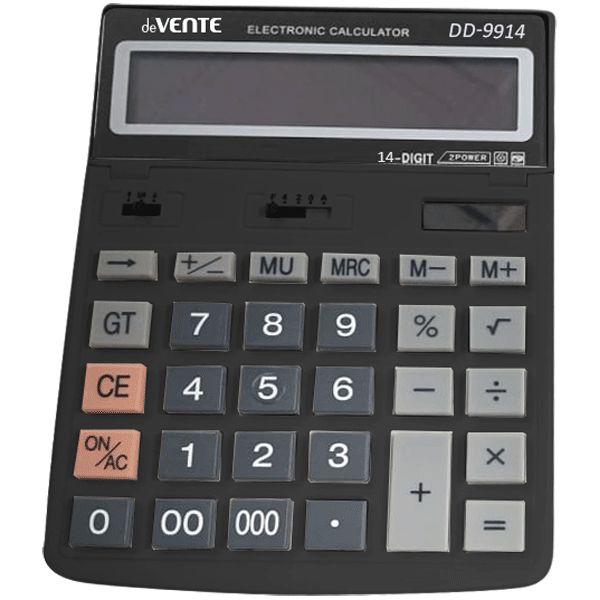 Калькулятор  12 разр. deVENTE"  настольный, черный DD-9914