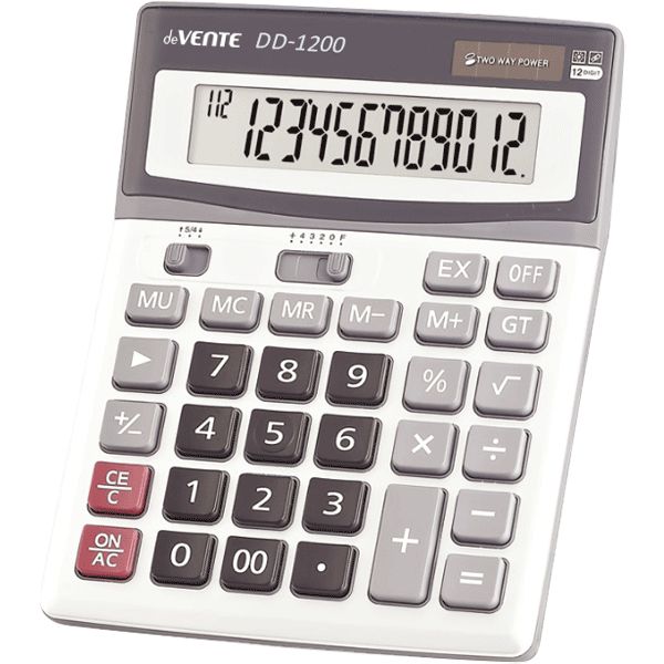 Калькулятор  12 разр. deVENTE"  настольный, черный DD-1200