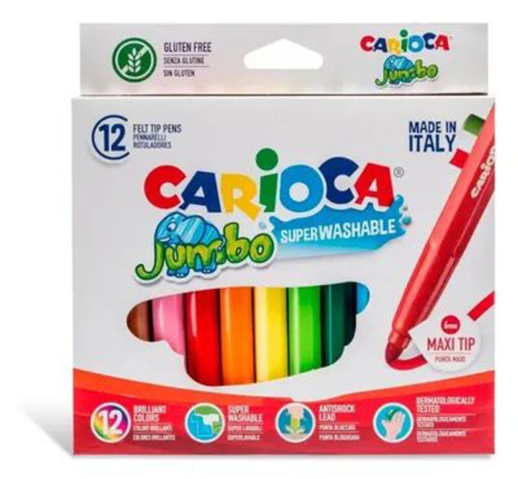 Фломастеры Jumbo 12цв "Carioca", карт.конверт