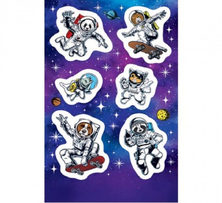 Наклейки детские 15*9см  "Космозвери"