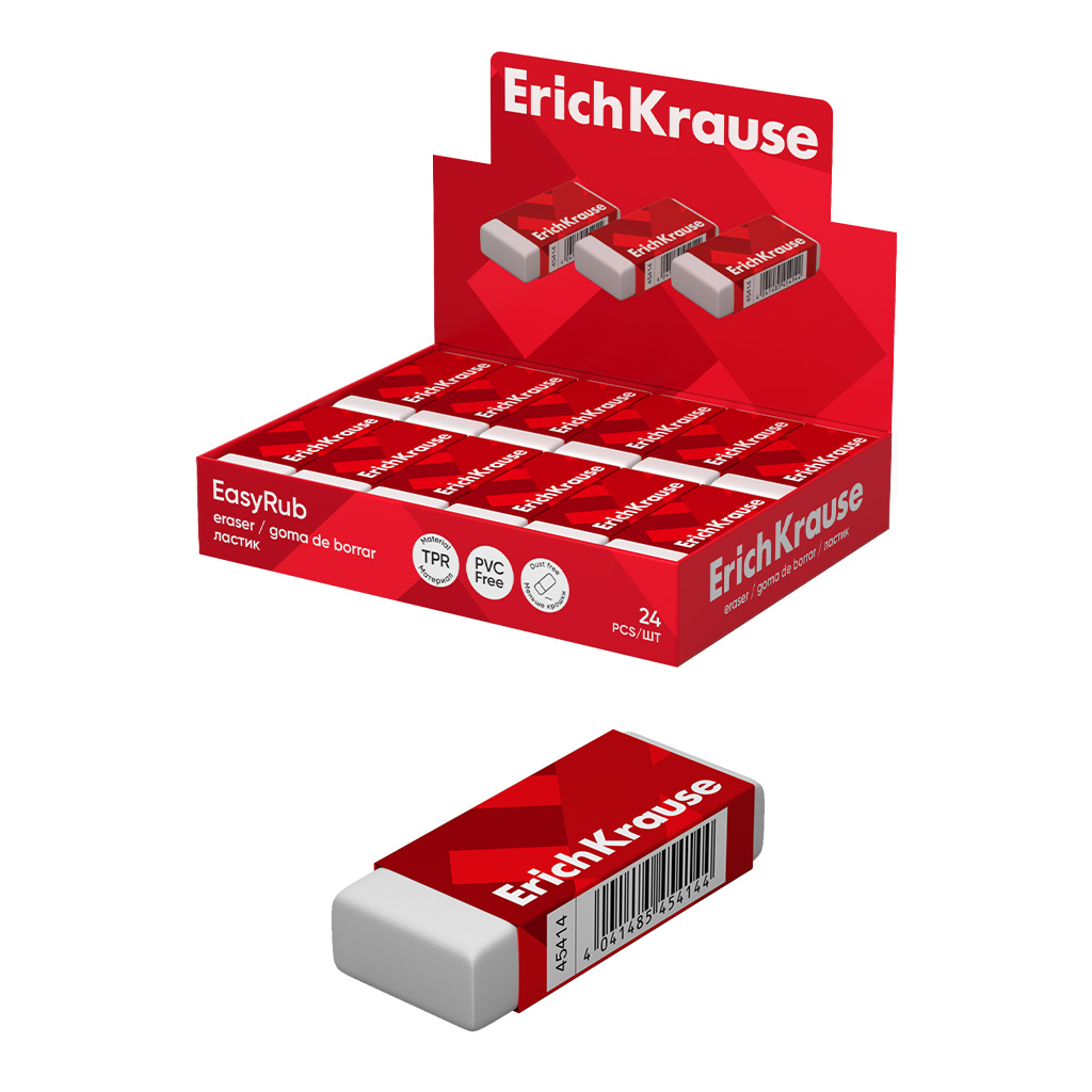 Ластик ErichKrause EasyRub (в коробке по 24 шт.)