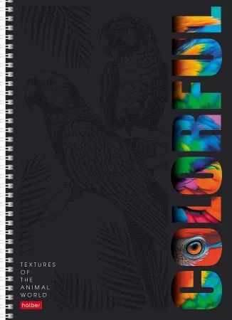 Тетрадь А4  96л кл. гребень Hatber "Animals print"  мат.ламин. 3D лак