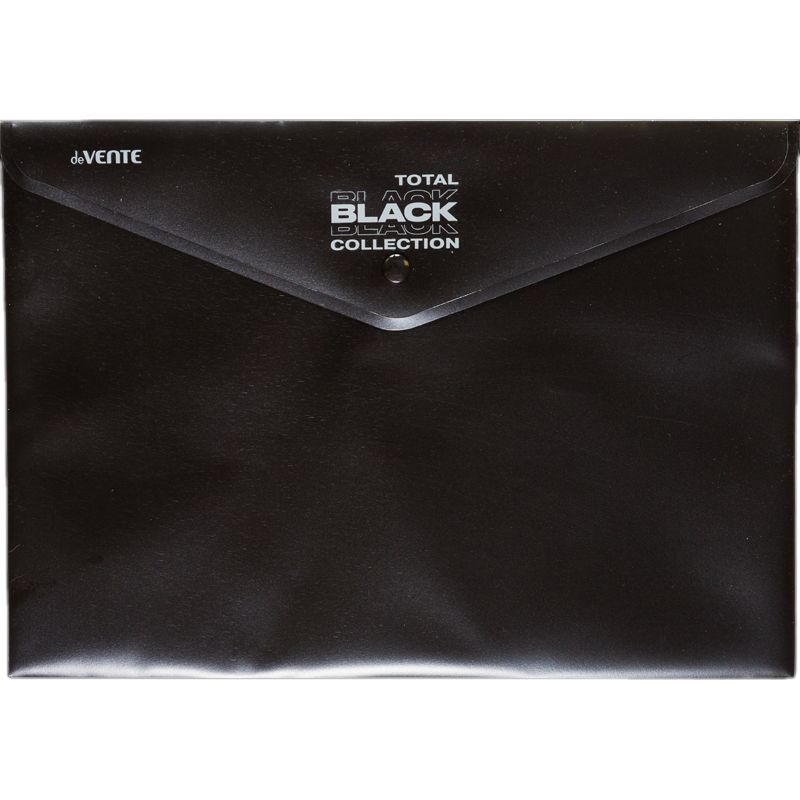 Конверт на кнопке  с рисунком А4 TOTAL BLACK, 0,18мм, непрозрачная