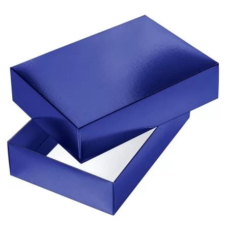 Коробка подарочная самосборная "METALLIC Синяя" 25*18*6,5см, европодвес