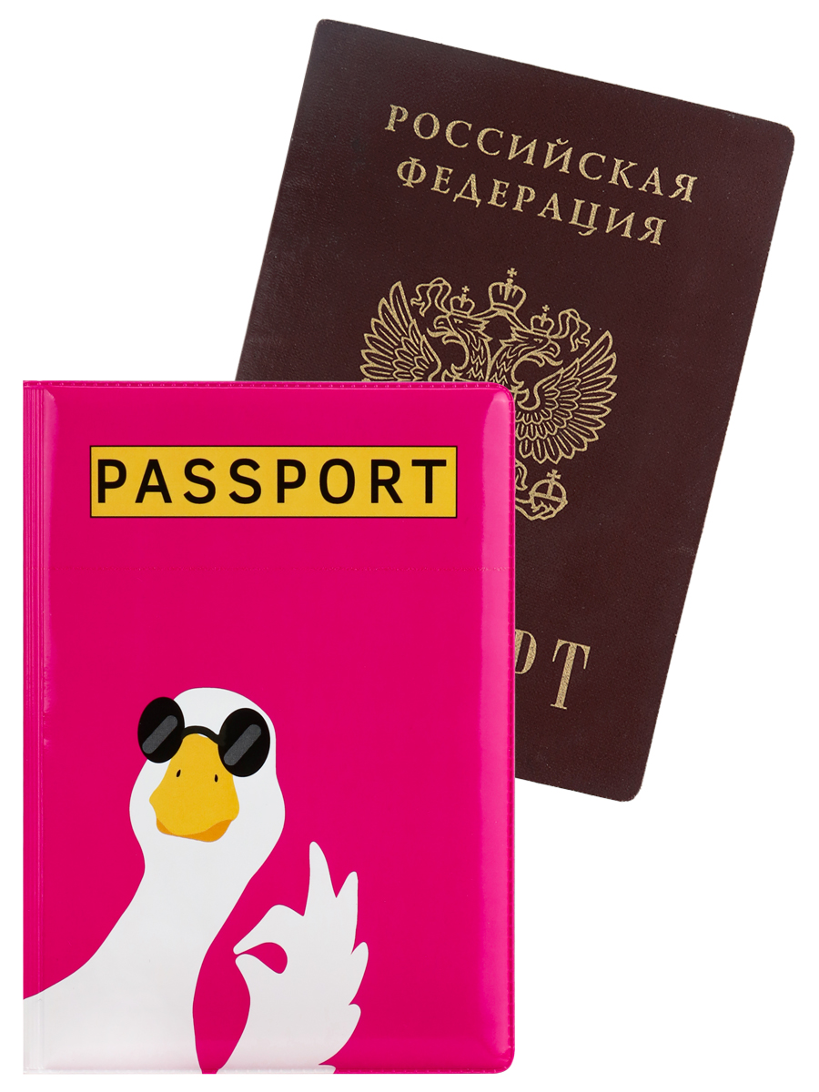 Обложка для паспорта ПВХ "Гусь в очках"