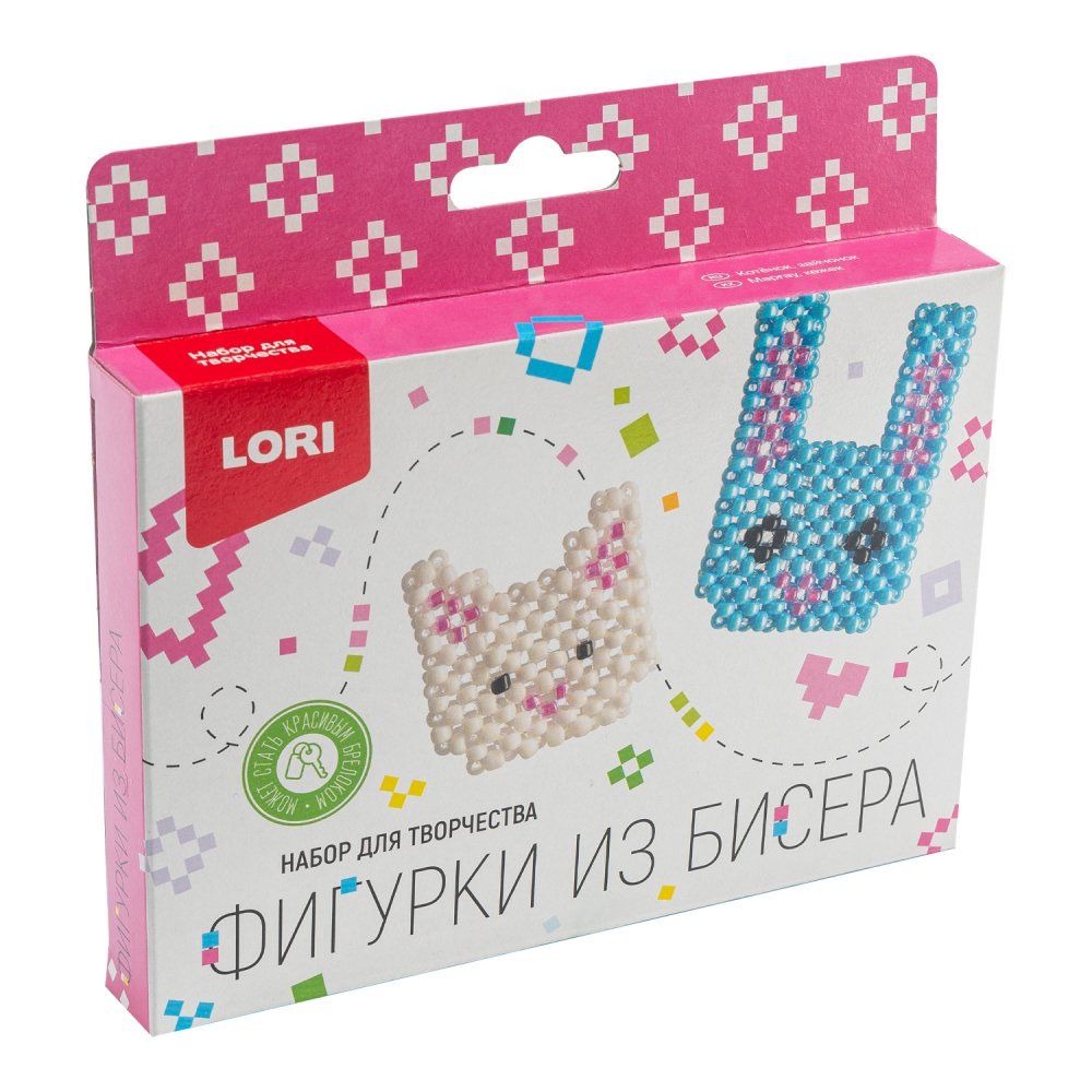 Фигурки из бисера "Котенок, зайчонок"