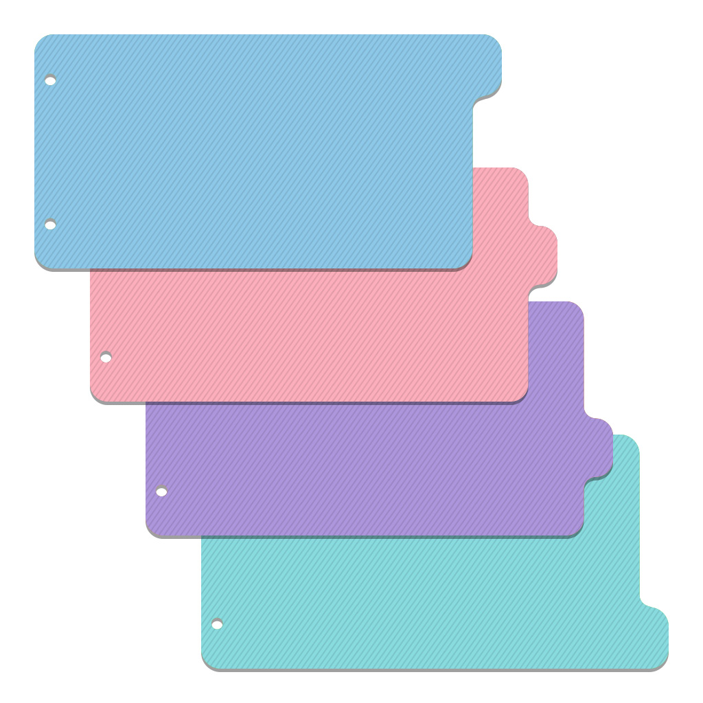 Набор из 4-х разделителей пластиковых ErichKrause Diagonal Pastel, ассорти (в пакете по 12 шт.)