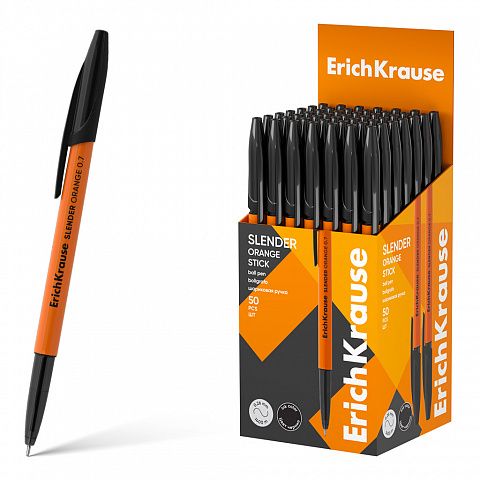 Ручка шар. EK Slender Stick Orange 0.7, Super Glide Technology, цвет чернил черный
