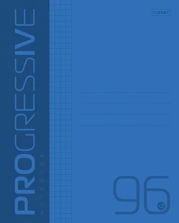 Тетрадь А5  96л кл. Hatber  пласт. обл. "PROGRESSIVE. Синяя"