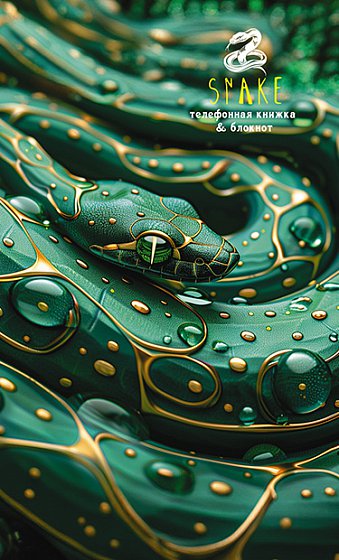 Алфавитная книга А6  48л "Малахитовая змея" вырубка