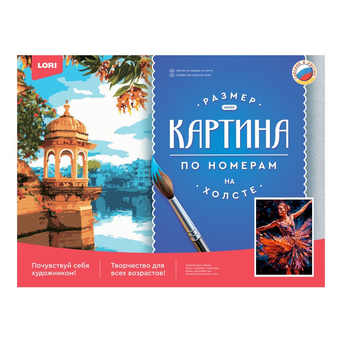 Картина по номерам на холсте 30*40см "Балерина"