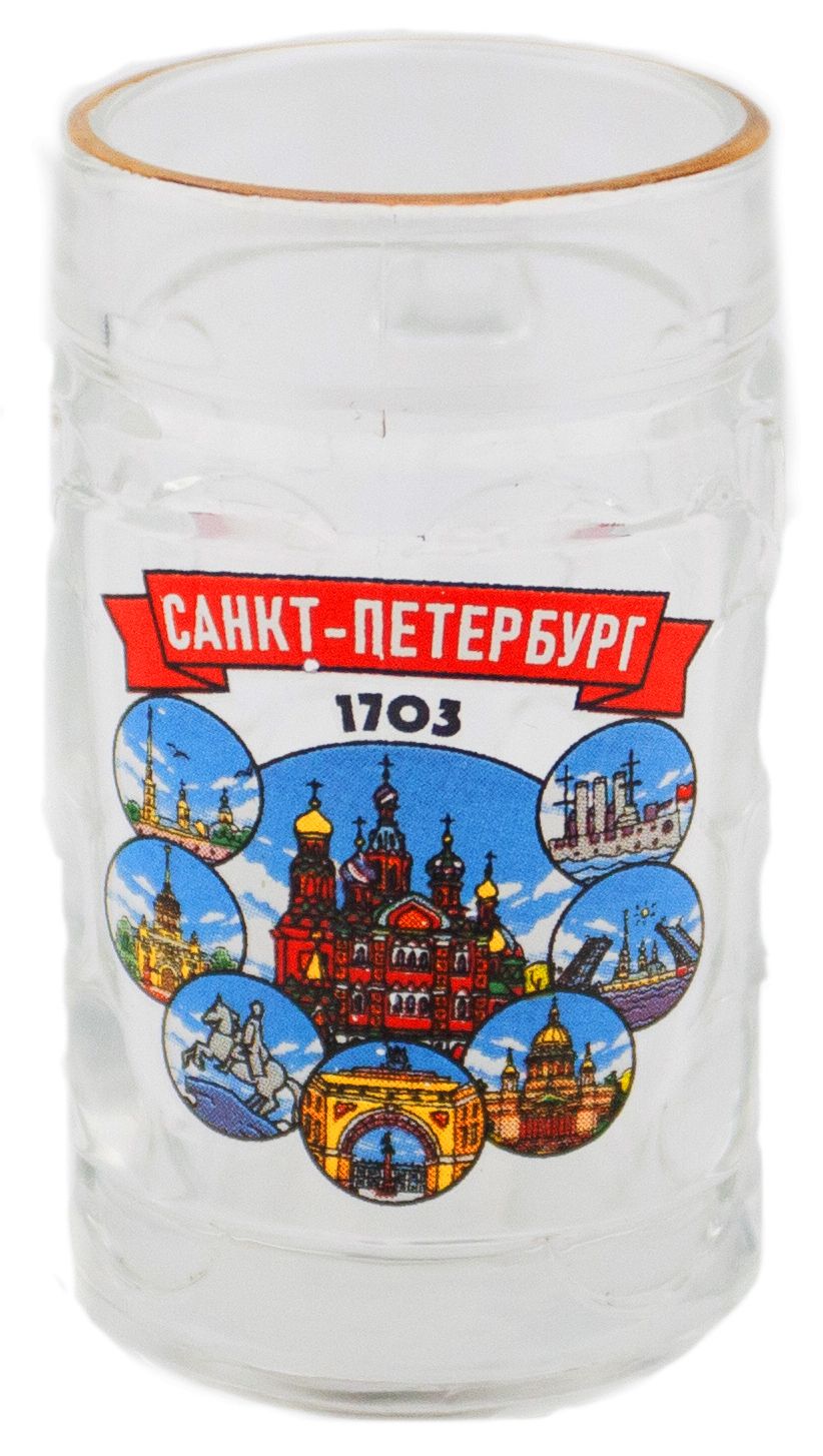 Кружка пивная 35 мл "Санкт-Петербург" стекло