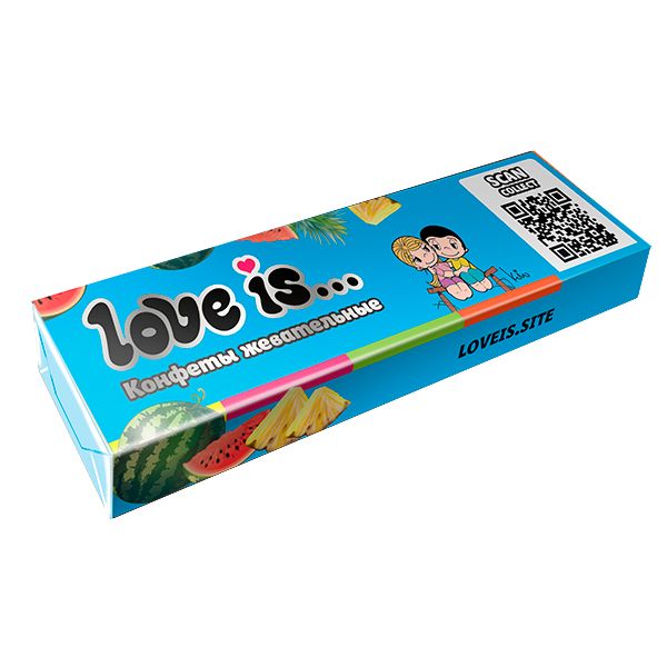 Жевательная конфета "Love is.." 20гр. /уп.24 шт./, арбуз-тропик