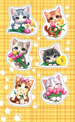Наклейки детские 15*9см  "Котики"