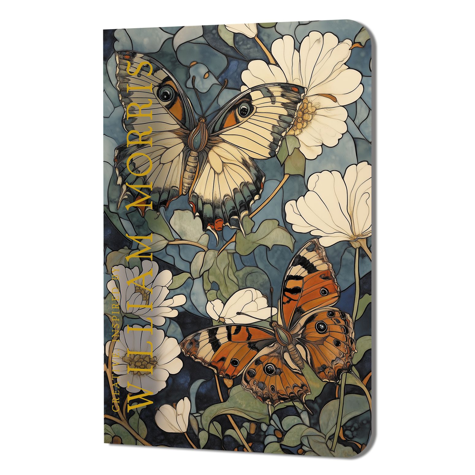 Записная книжка 130*210мм  32л. картон, скоба "Creative. Inspired by William Morris. Пионы" лин.