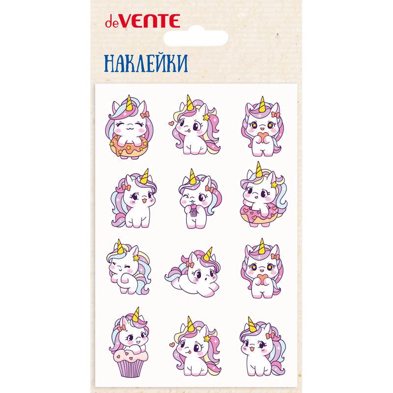 Наклейки декоративные объемные 10*15см  "Unicorn pony",мягкие, многоразовые