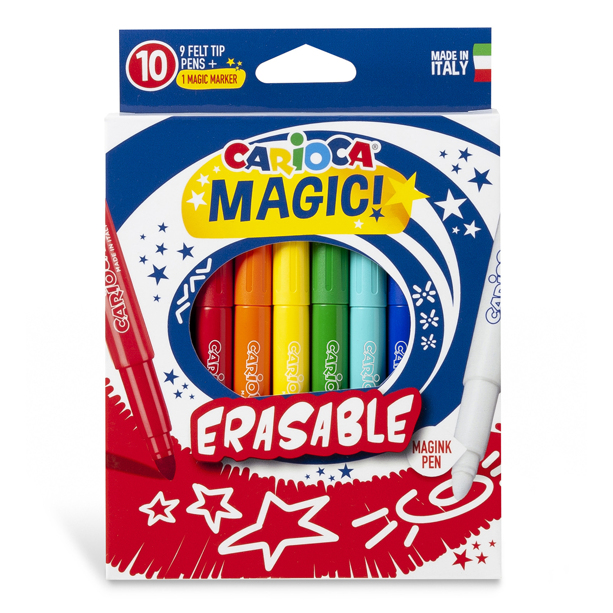 Фломастеры  10цв "Carioca Magic Markers" меняющие цвет, стираемые