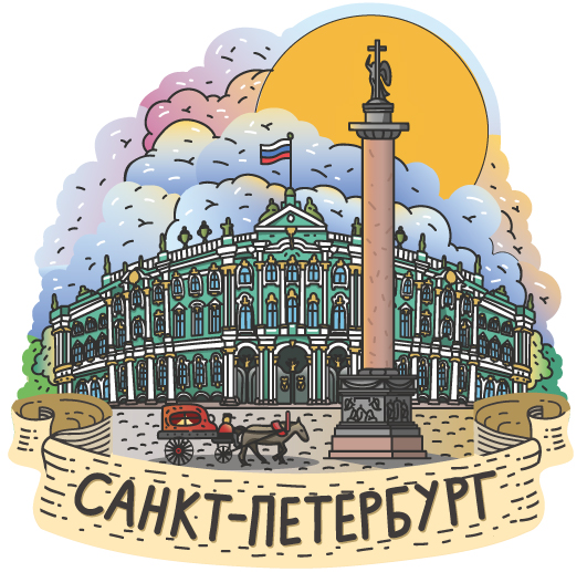 Магнит сувенирный СПБ."3D Дворцовая площадь" 90*80мм
