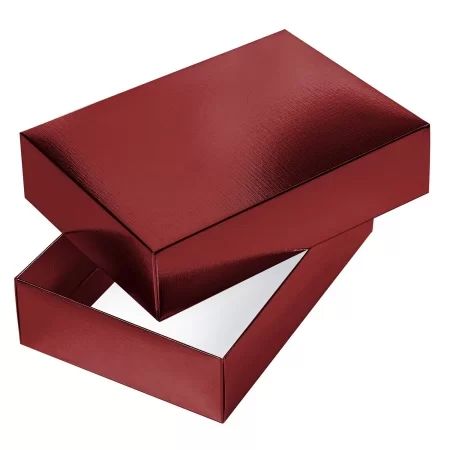 Коробка подарочная самосборная "METALLIC Красная" 18*18*6,5см, европодвес