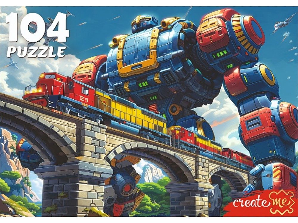 Пазлы  104 элемента 270*330см "Трансформер и поезд"