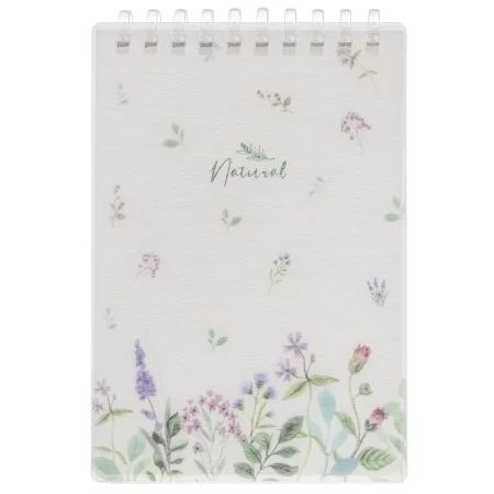 Записная книжка А6 пластик, эластичн.гребень, 80л. "Natural flowers" тисн.фольгой