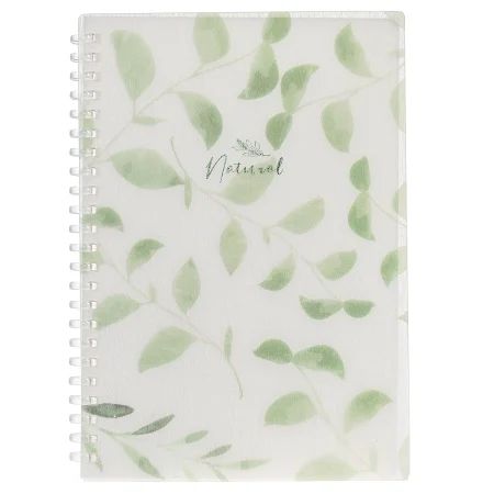 Записная книжка А5 пластик, эластичн.гребень, 80л. "Natural leaves" тисн.фольгой