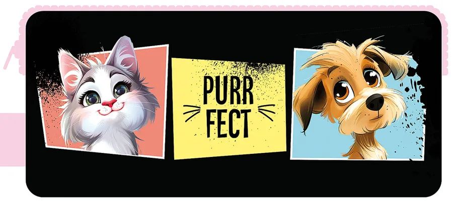 Пенал-косметичка (200*90*40) молния, ткань "Purrfect"