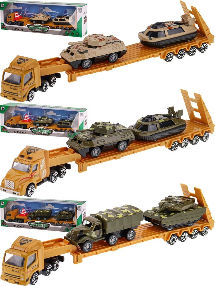 Машинка инерционная 31 см "Автовоз с военной техникой" + машинка