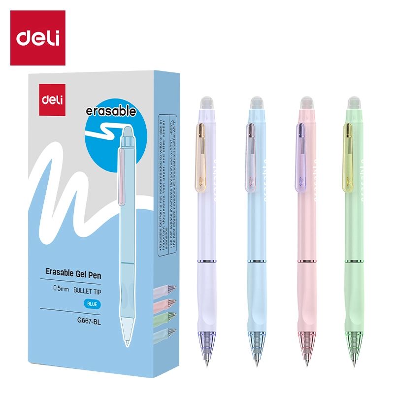 Ручка гелевая стираемая Deli "Erasable" синяя, 0,5мм