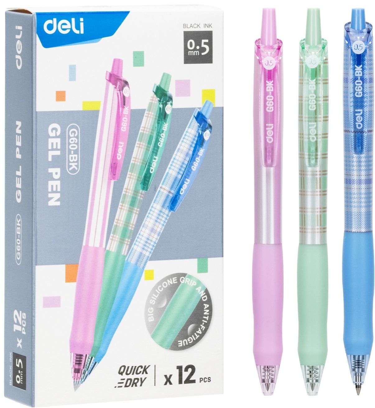 Ручка гелевая стираемая Deli "Erasable" черная, 0,5мм