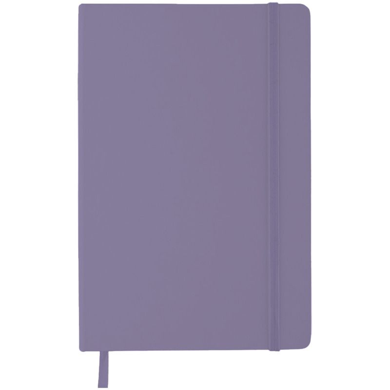 Записная книжка А6  80л. кожзам Soft Touch, клетка, верт.резинка, сиреневая