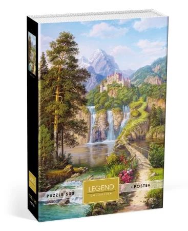Пазлы  500 элементов  480*330мм. "LEGEND. Замок в горах" + постер, в подар.уп-ке