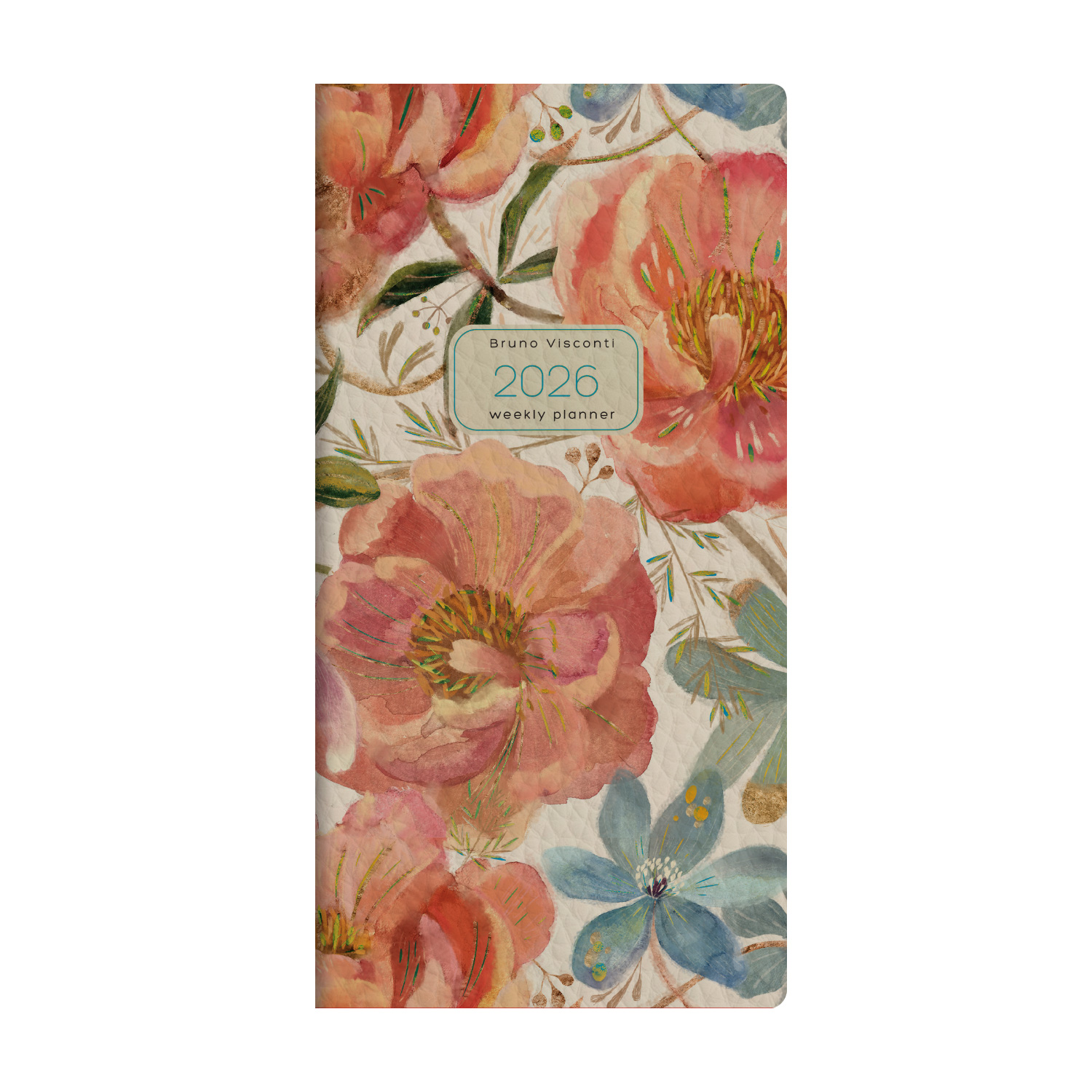 Еженедельник дат. 2026г, 87*165мм  64л., кожзам., тв.пер. "Flora. Цветочная феерия"