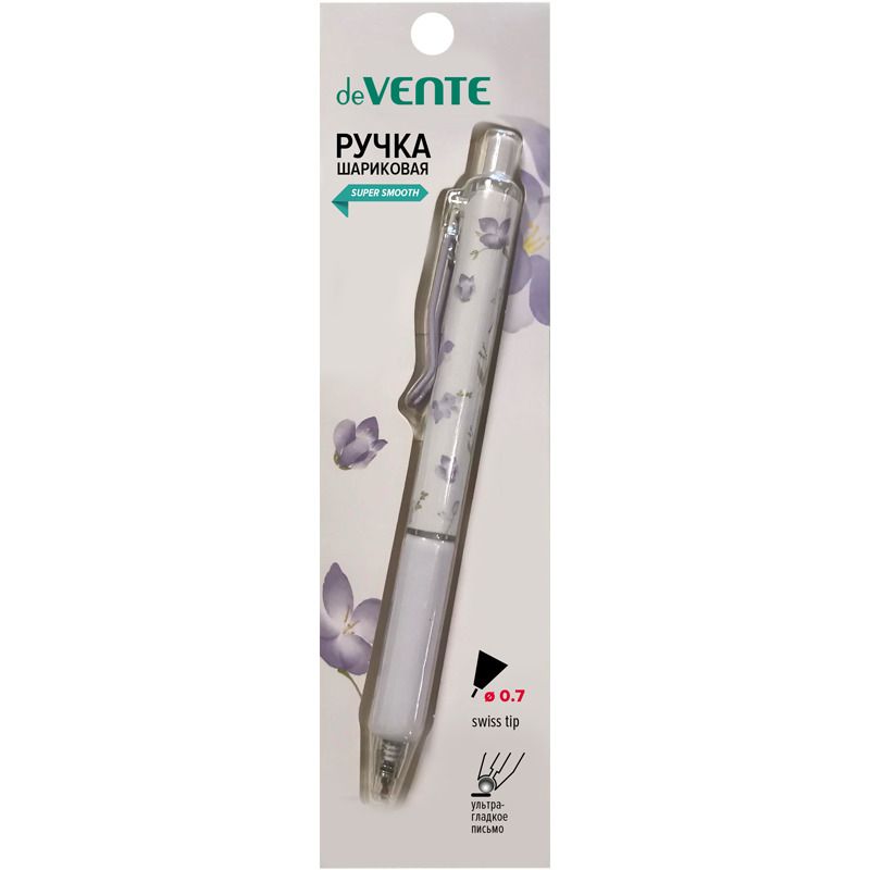 Ручка шар. deVENTE "Aroma Flowers", 0,7мм, рез.держатель, синяя,с ароматом фрезии, блистер