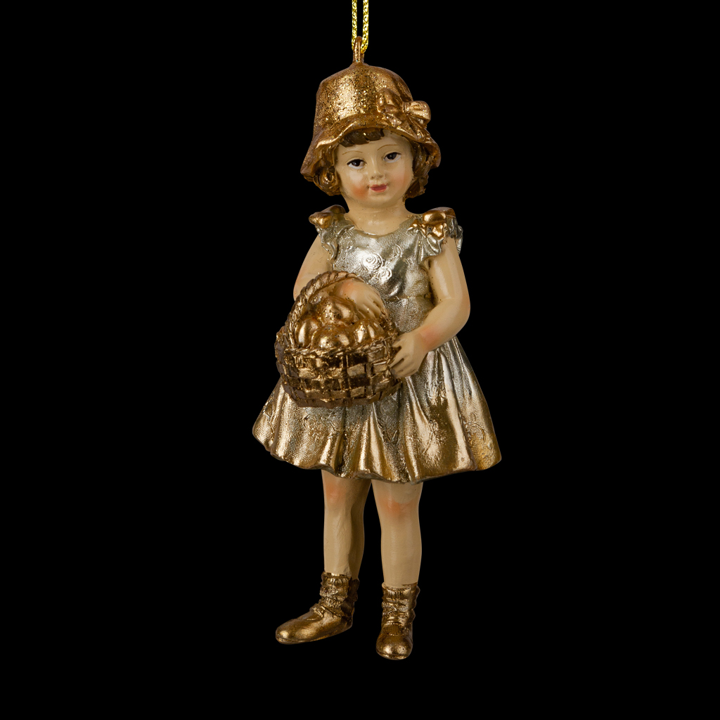 Украшение ErichKrause Decor Девочка с корзинкой золотая 11см