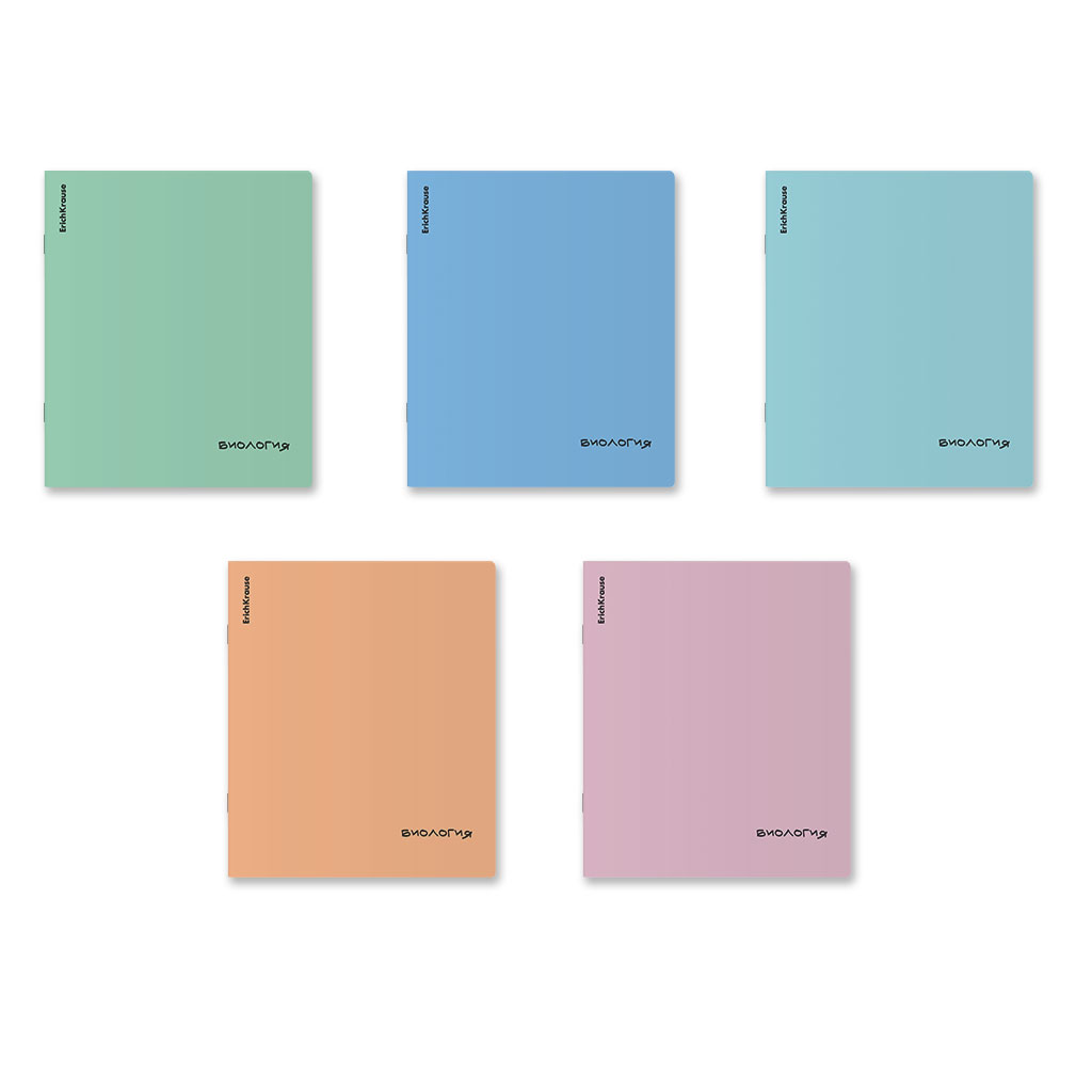 Тетрадь общая ученическая с пластиковой обложкой на скобе ErichKrause Dream, Биология, 48 листов, клетка_MIX-PACK