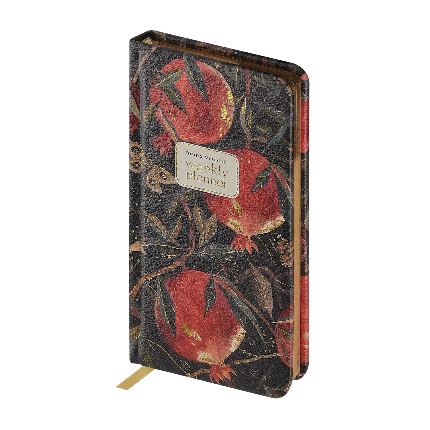 Еженедельник недат. А6  64л., тв.пер., кож.зам. "Flora. Гранат"