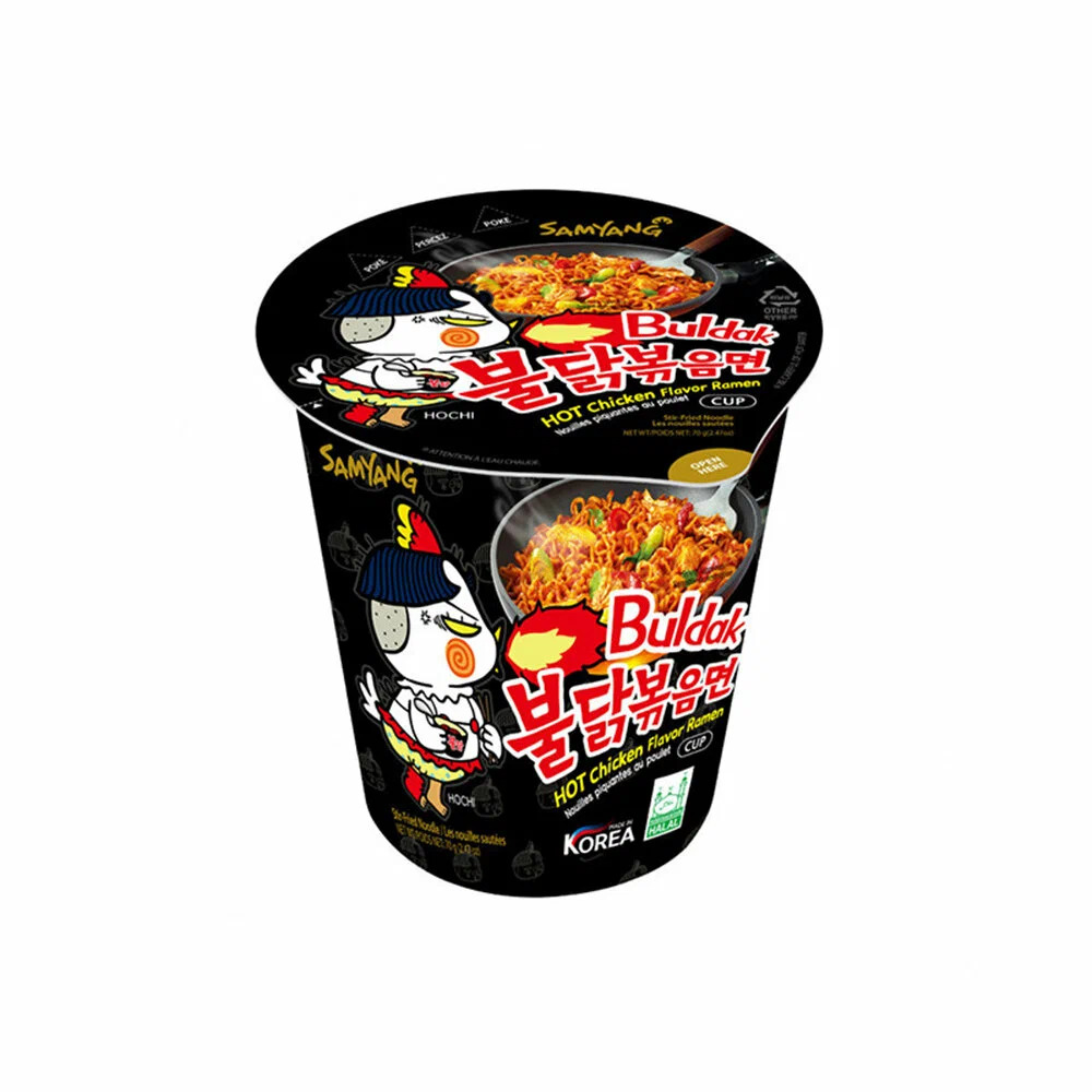 Лапша быстрого приготовления со вкусом жгучей курицы "SAMYANG"  70гр./банка