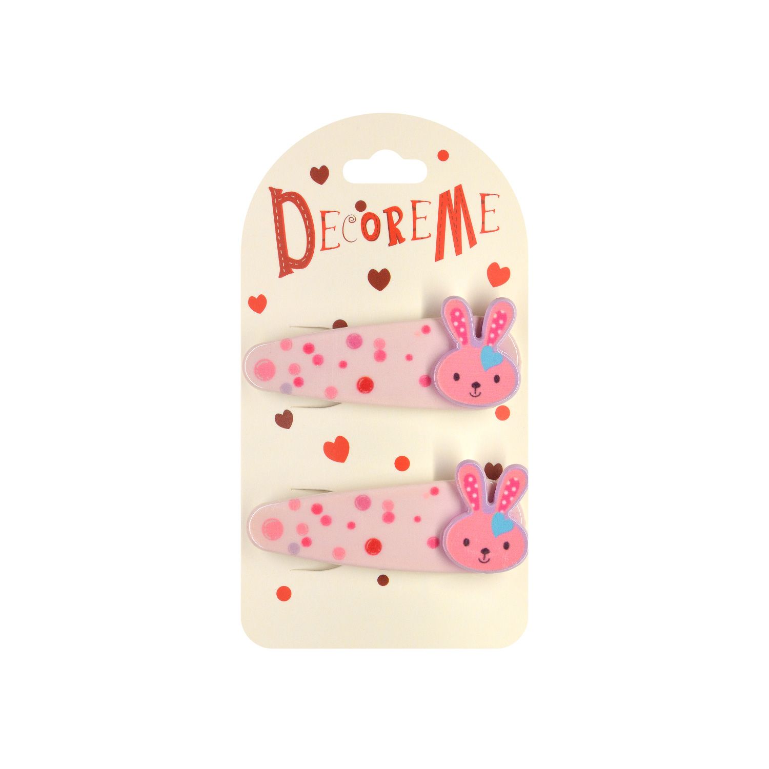 Набор заколок для волос "Decore me. Зайчики" 2шт., 5,5см, 2 вида