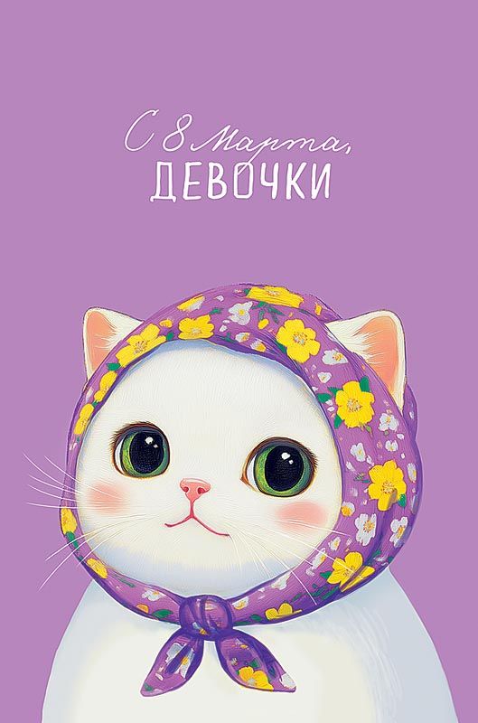 Открытка А5 "С 8 Марта, девочки"