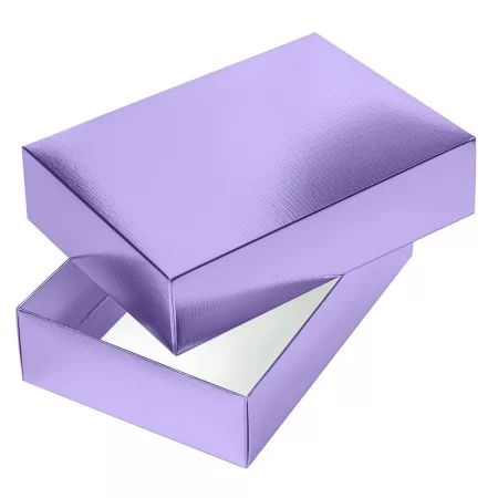 Коробка подарочная самосборная "METALLIC Фиолетовая" 25*18*6,5см, европодвес