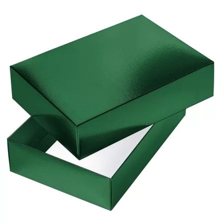 Коробка подарочная самосборная "METALLIC Зеленая" 25*18*6,5см, европодвес